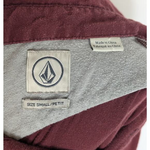 Mens Sm Polo T-Shirt Volcom Burgundy Adult Skateboarding Shirt Top Maroon Casual - Picture 10 of 10